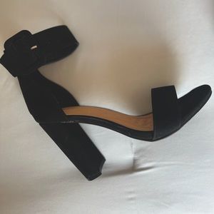 Black Ankle Strap Chunky Women’s Heels
